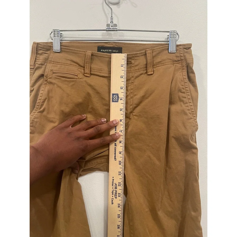American Eagle Pants Mens Brown Extreme Flex Original Straight Chino Size 28x34